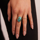 Turquoise Heirloom Initial Ring