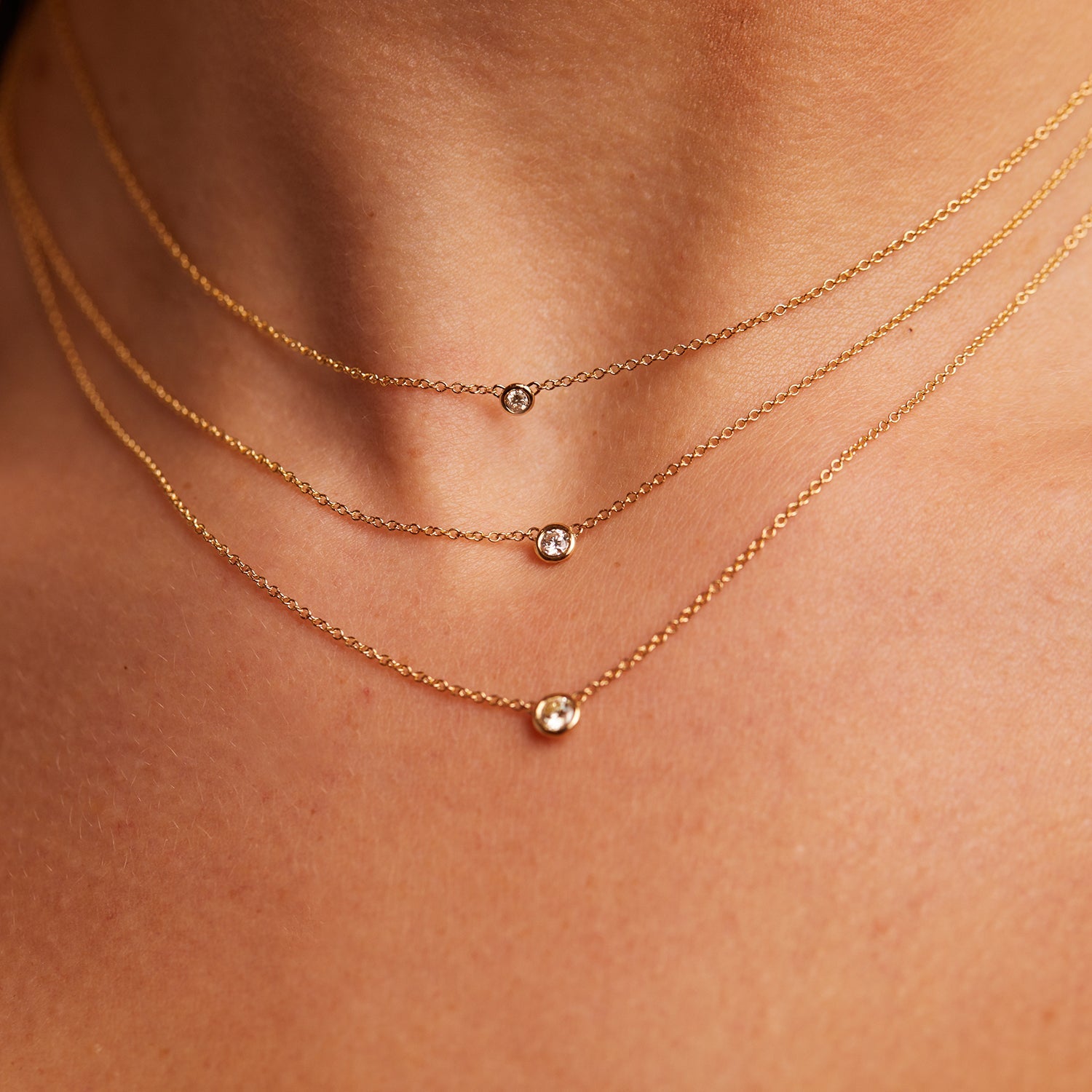 Diamond Solitaire Bezel Necklace
