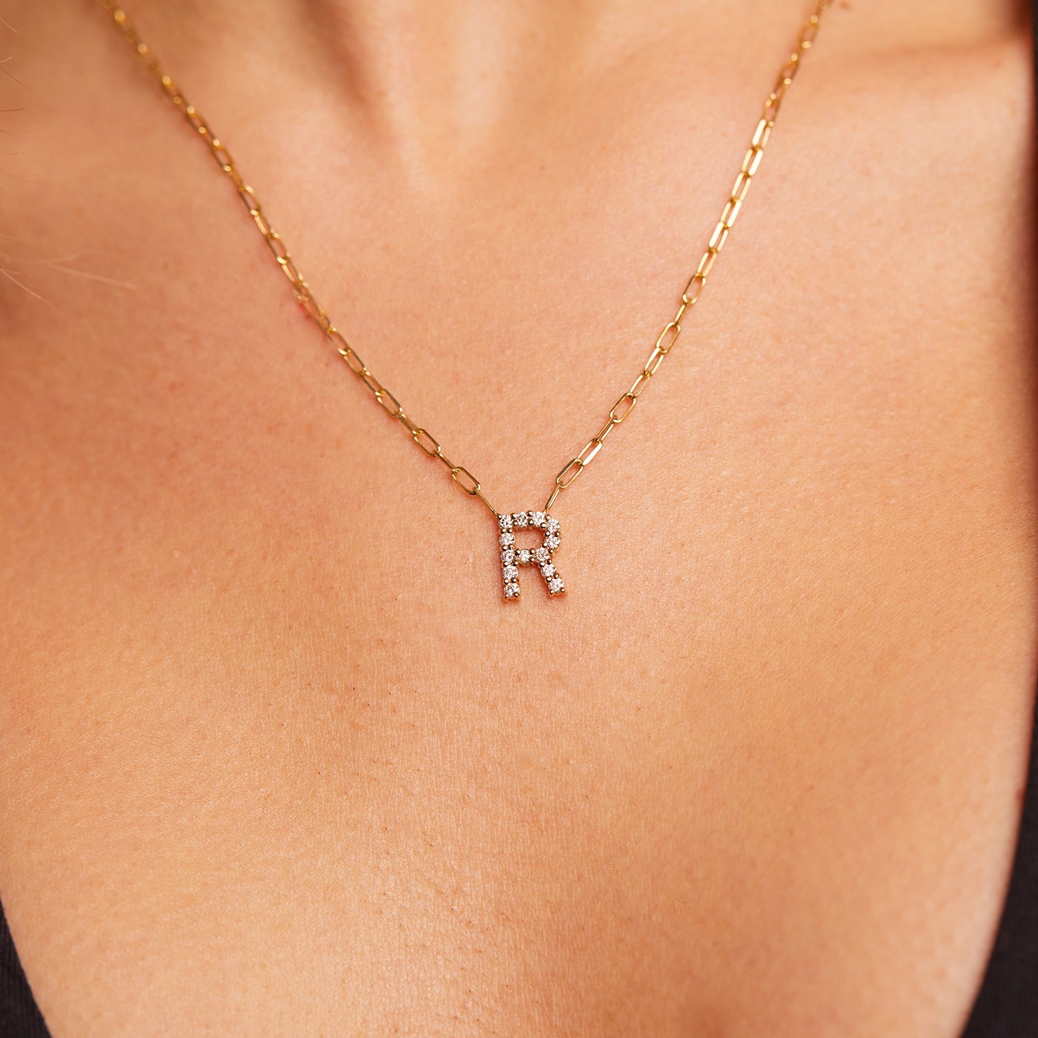 Grand Initial Paper Clip Necklace