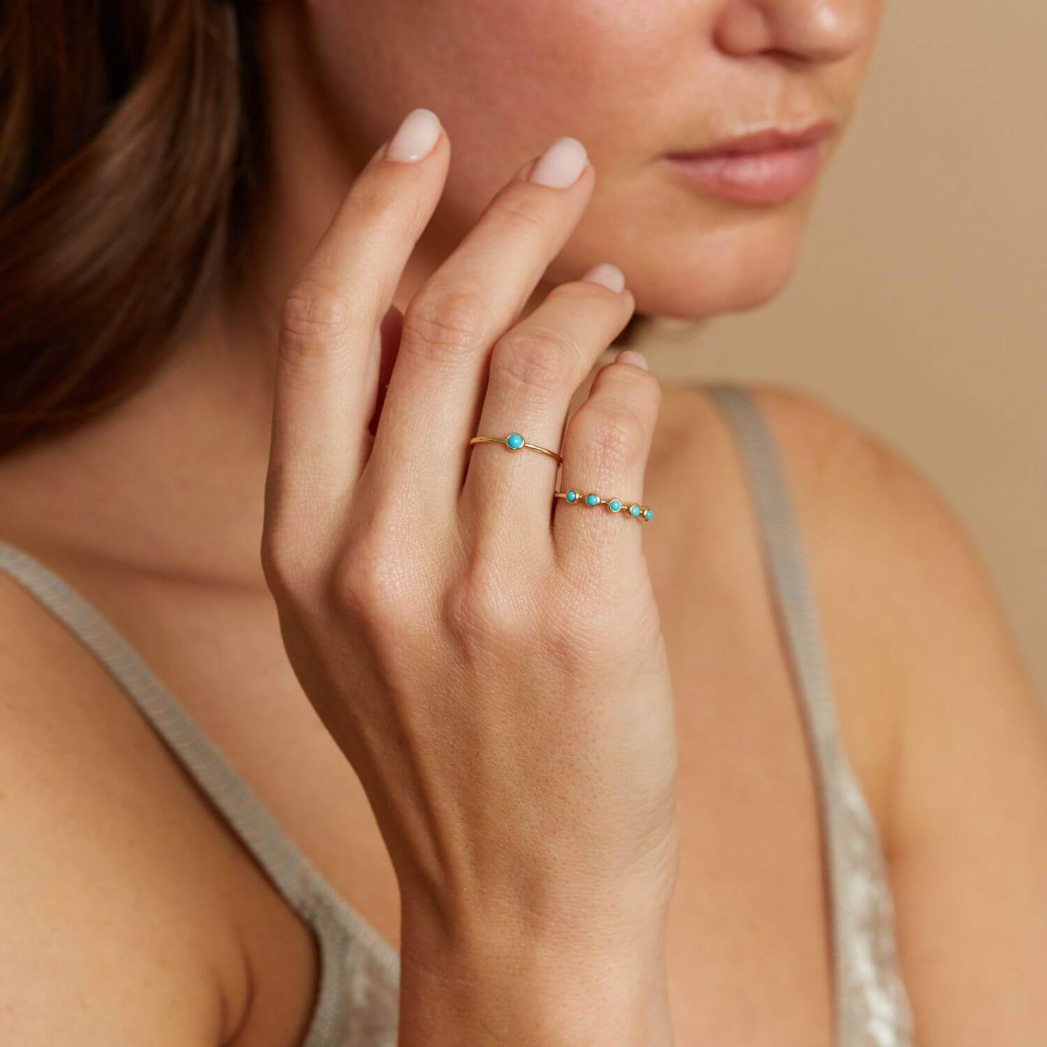 Turquoise 5 Stone Ring