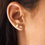 Oval Diamond Stud Earrings