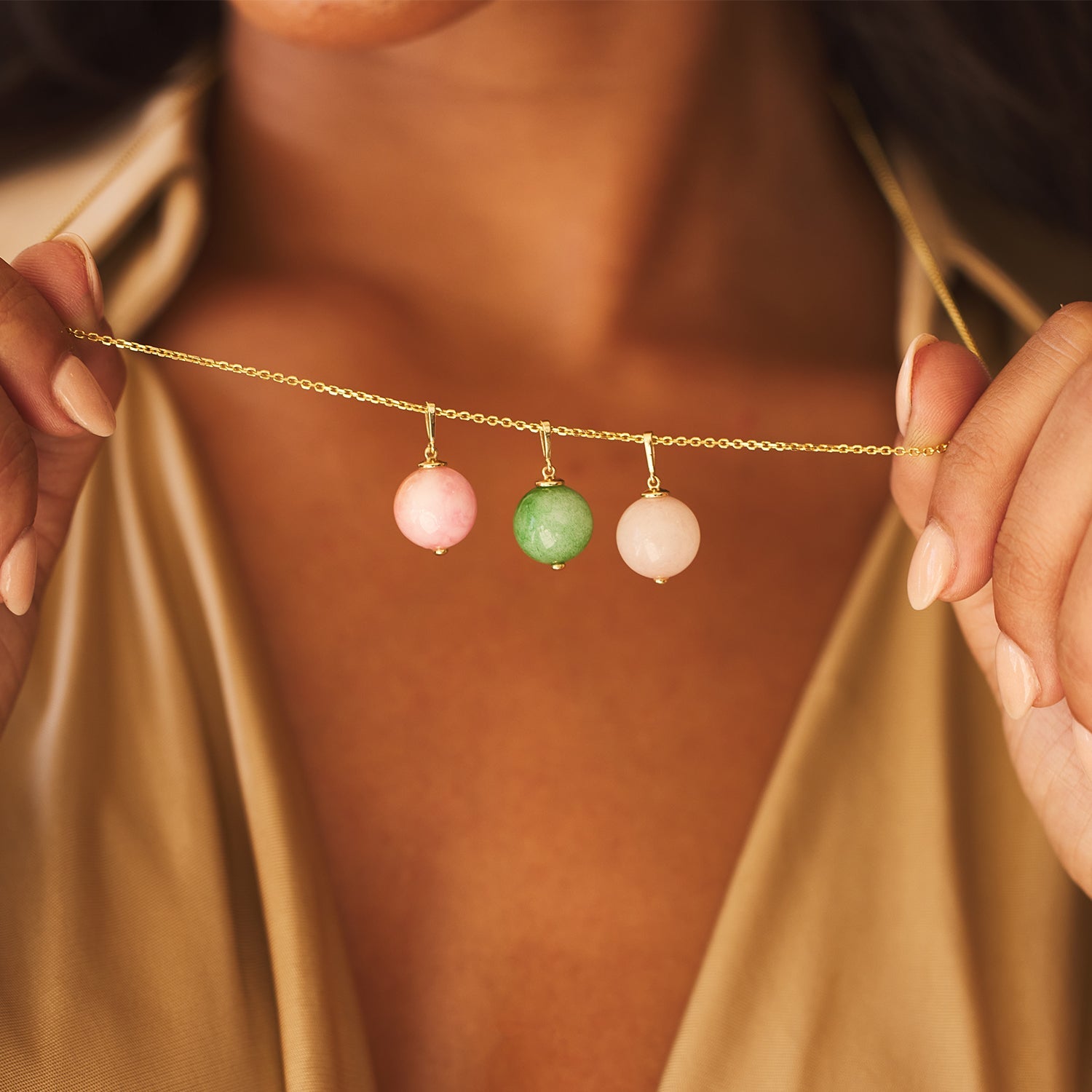 Pink Jade Gumball Charm