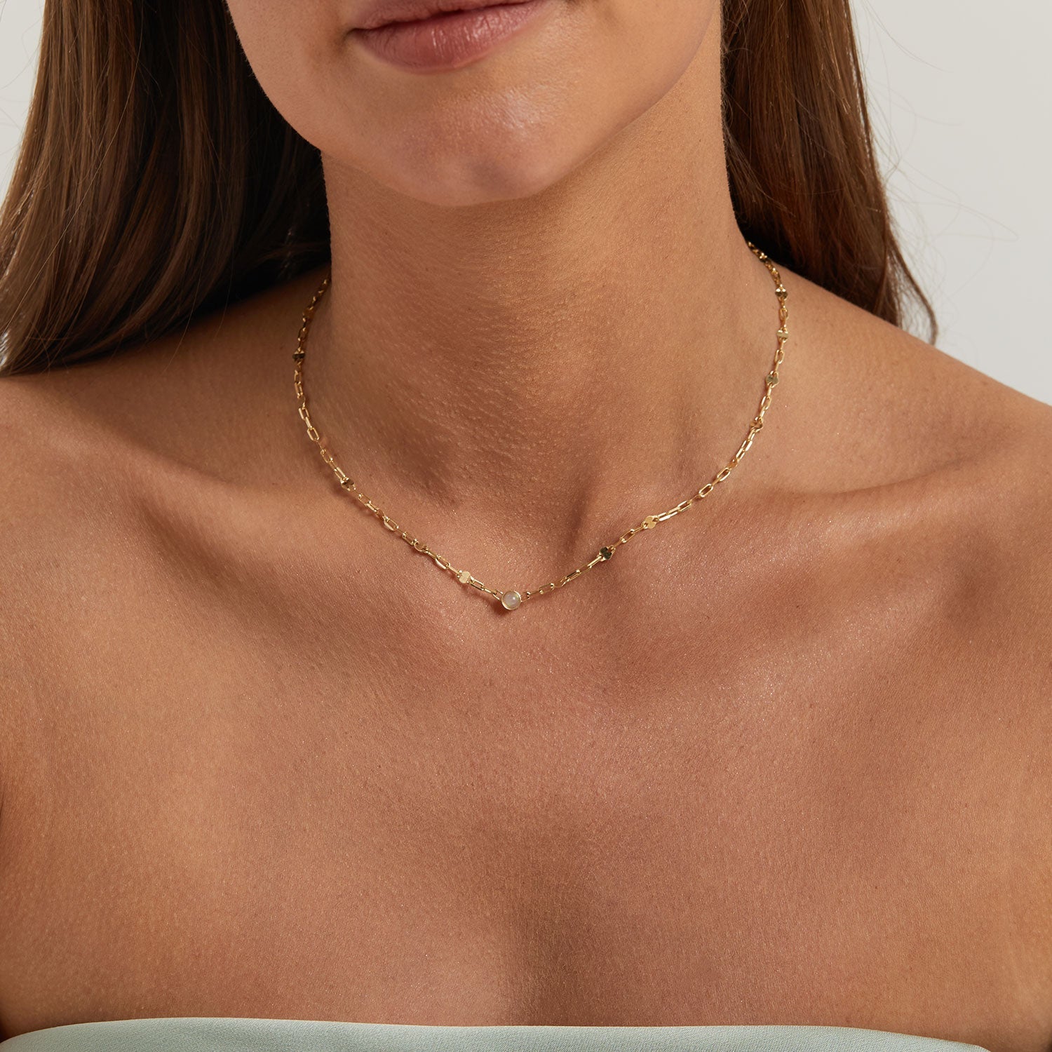 Opal Solitaire Sequin Necklace