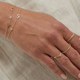 Diamond Bezel Multi Initial Bracelet
