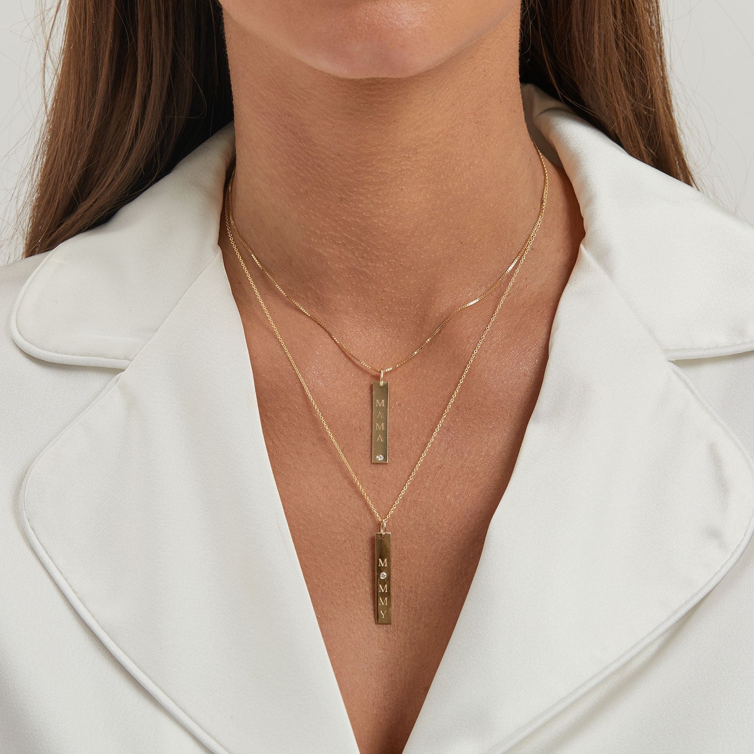 Diamond Mommy Vertical Tag Charm