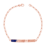 Slash Engravable Bracelet with Diamond Accents