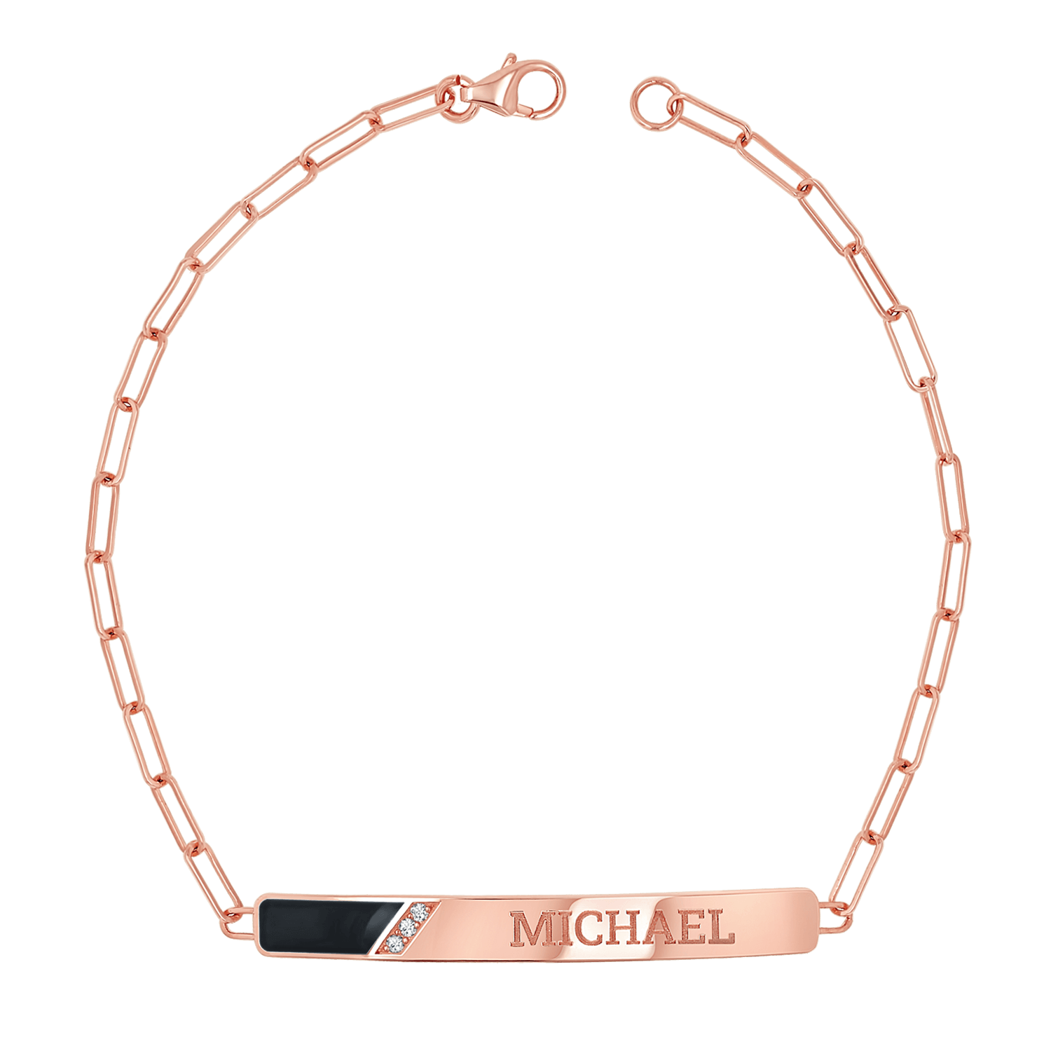 Slash Engravable Bracelet with Diamond Accents