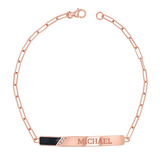 Slash Engravable Bracelet with Diamond Accents