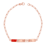 Slash Engravable Bracelet with Diamond Accents