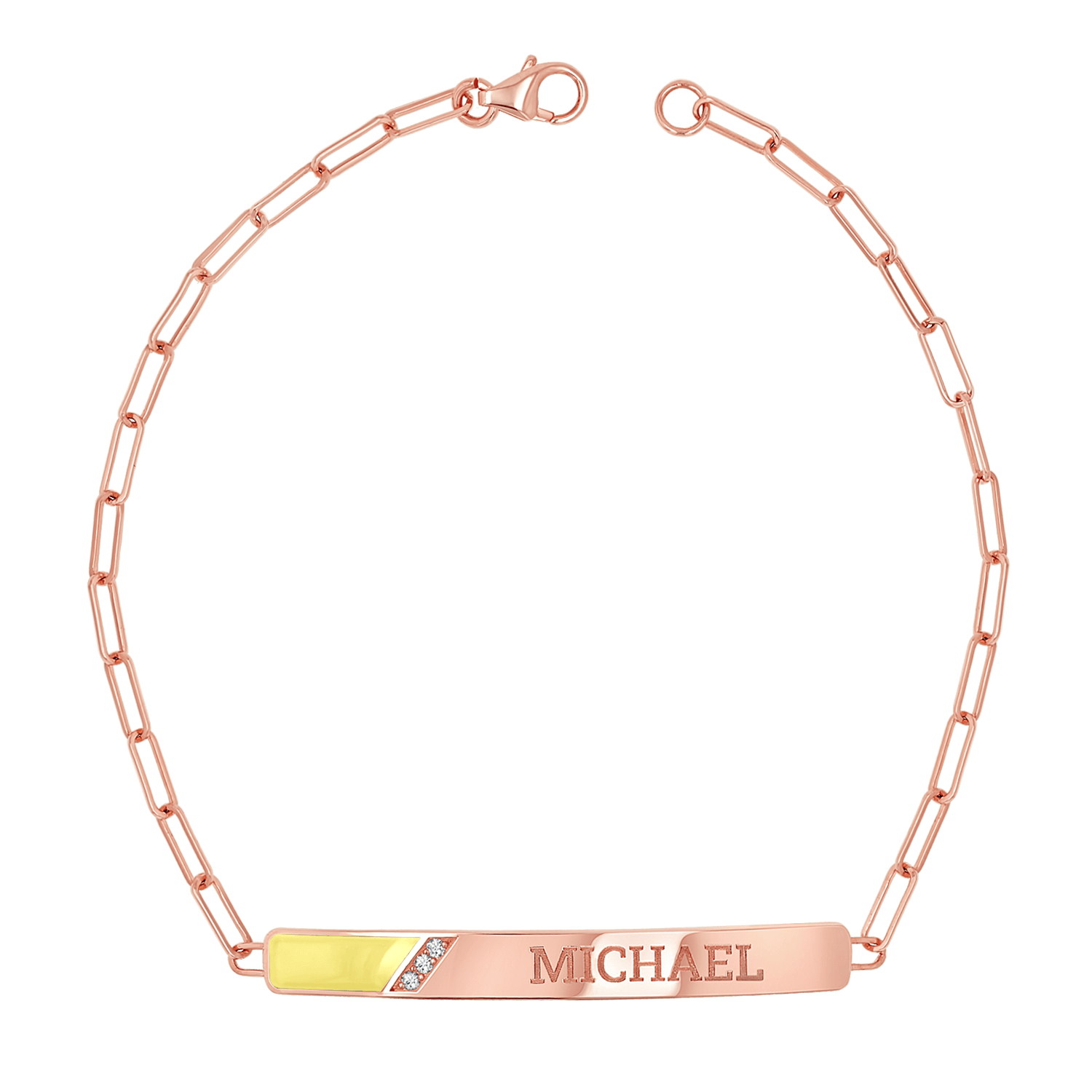 Slash Engravable Bracelet with Diamond Accents