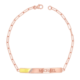 Slash Engravable Bracelet with Diamond Accents