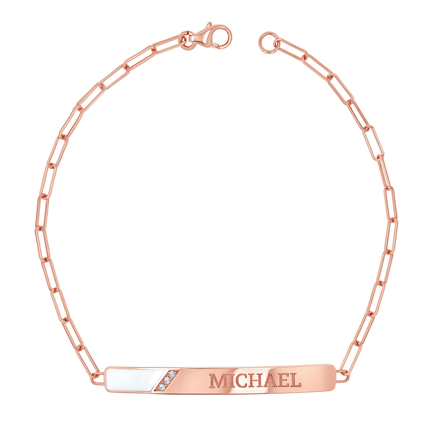Slash Engravable Bracelet with Diamond Accents