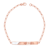 Slash Engravable Bracelet with Diamond Accents