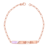 Slash Engravable Bracelet with Diamond Accents