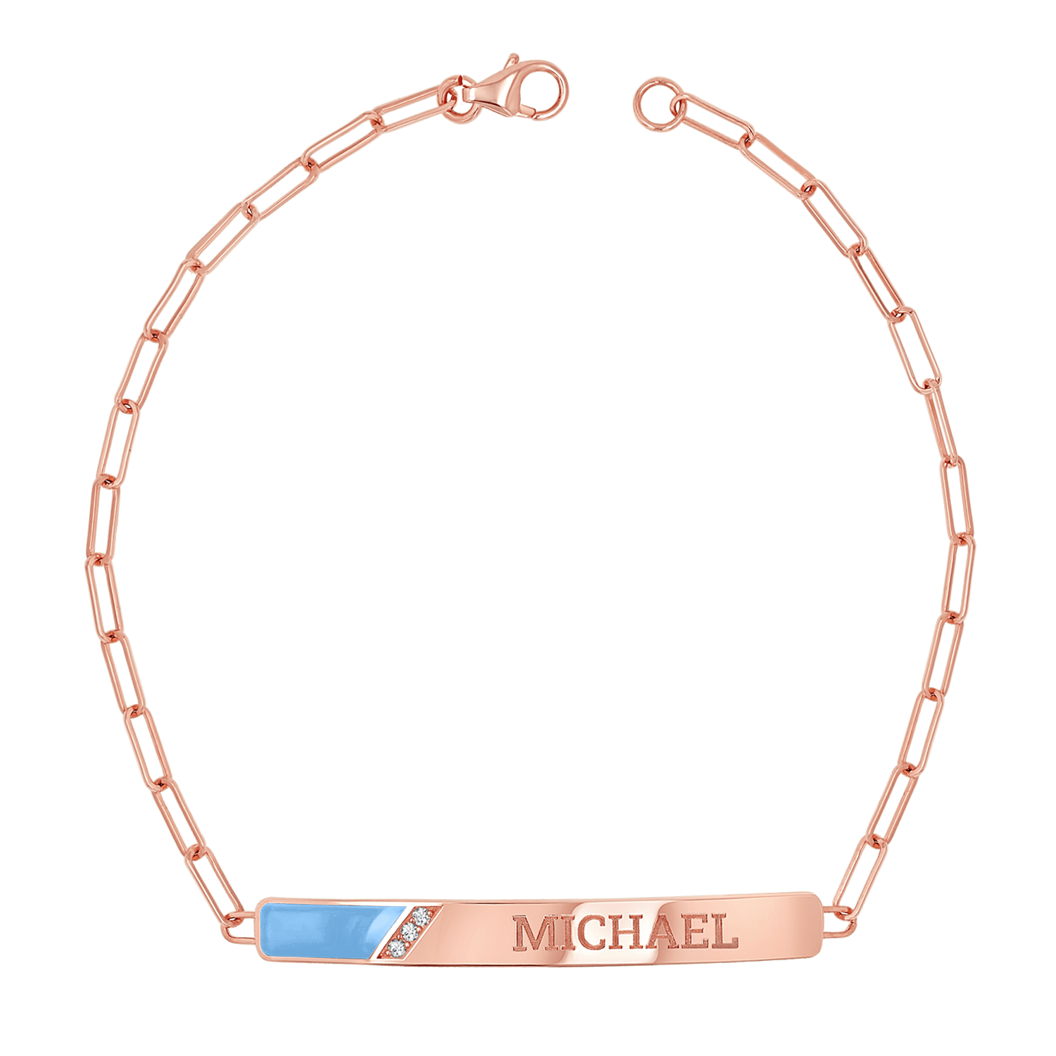 Slash Engravable Bracelet with Diamond Accents