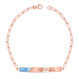 Slash Engravable Bracelet with Diamond Accents