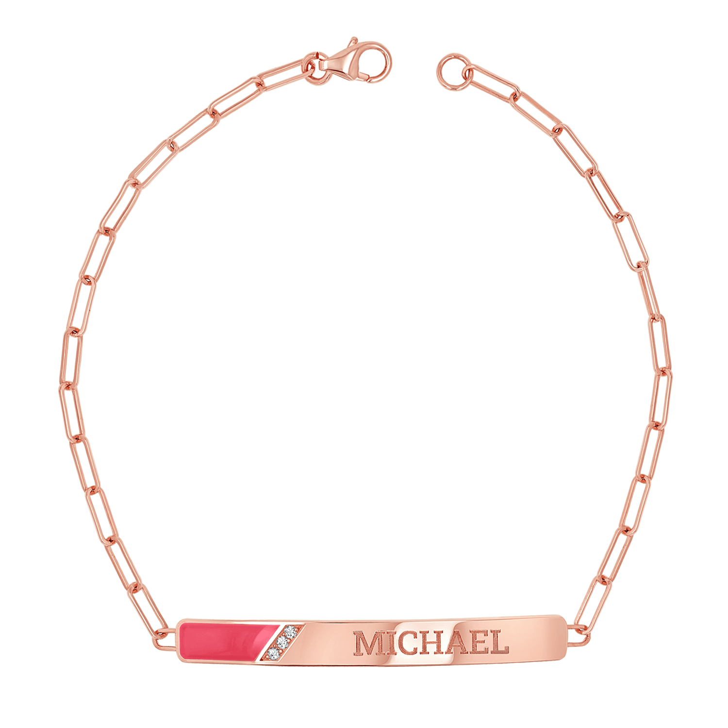 Slash Engravable Bracelet with Diamond Accents