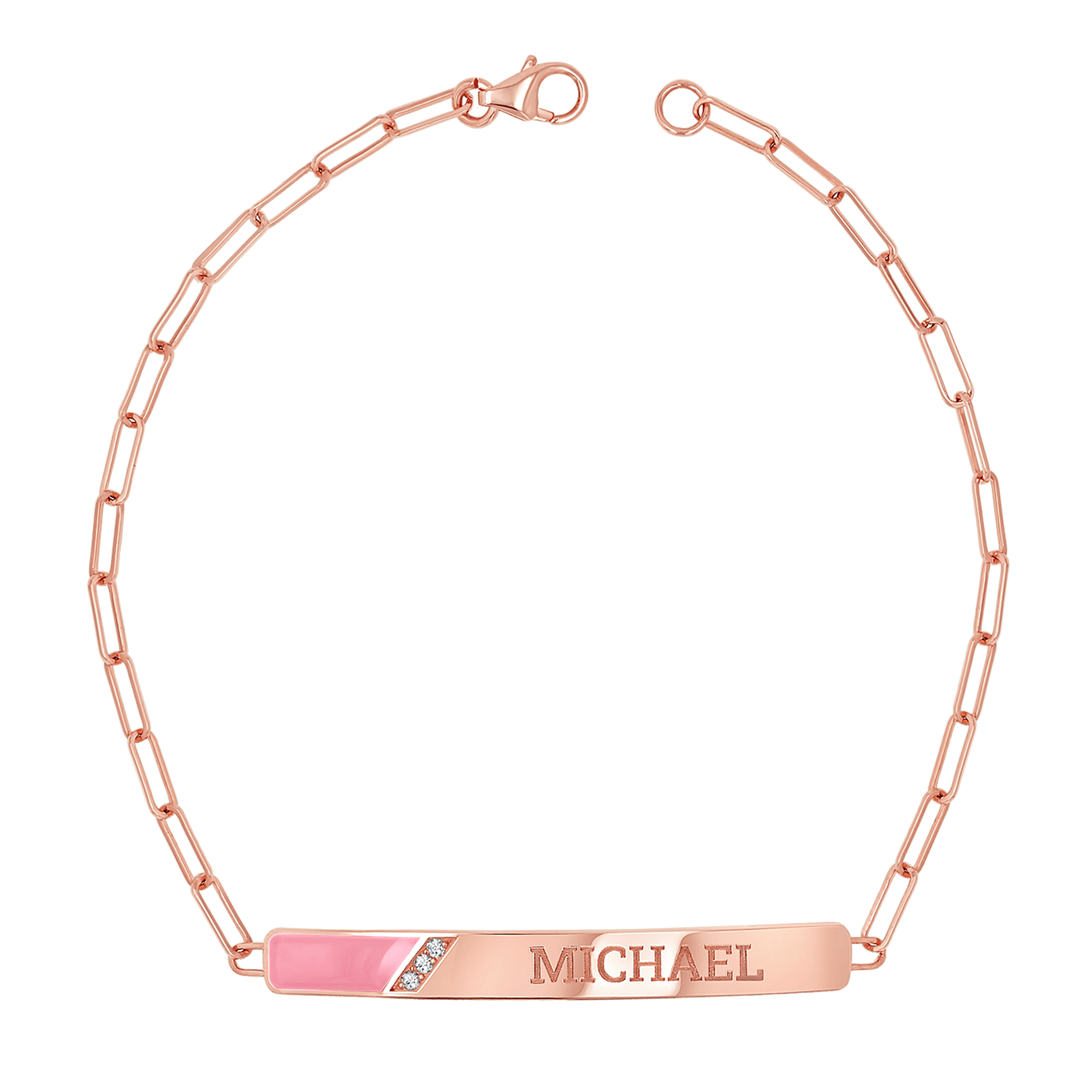 Slash Engravable Bracelet with Diamond Accents