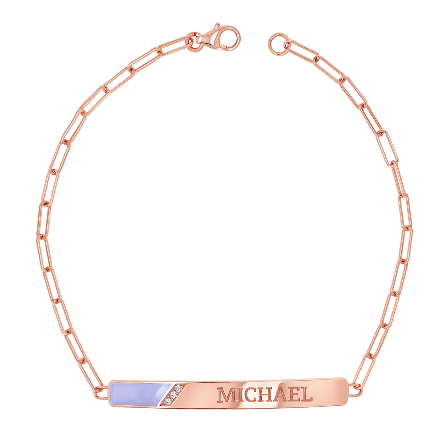 Slash Engravable Bracelet with Diamond Accents