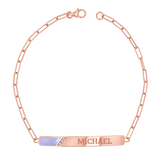 Slash Engravable Bracelet with Diamond Accents