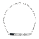 Slash Engravable Bracelet with Diamond Accents