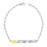 Slash Engravable Bracelet with Diamond Accents