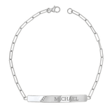 Slash Engravable Bracelet with Diamond Accents