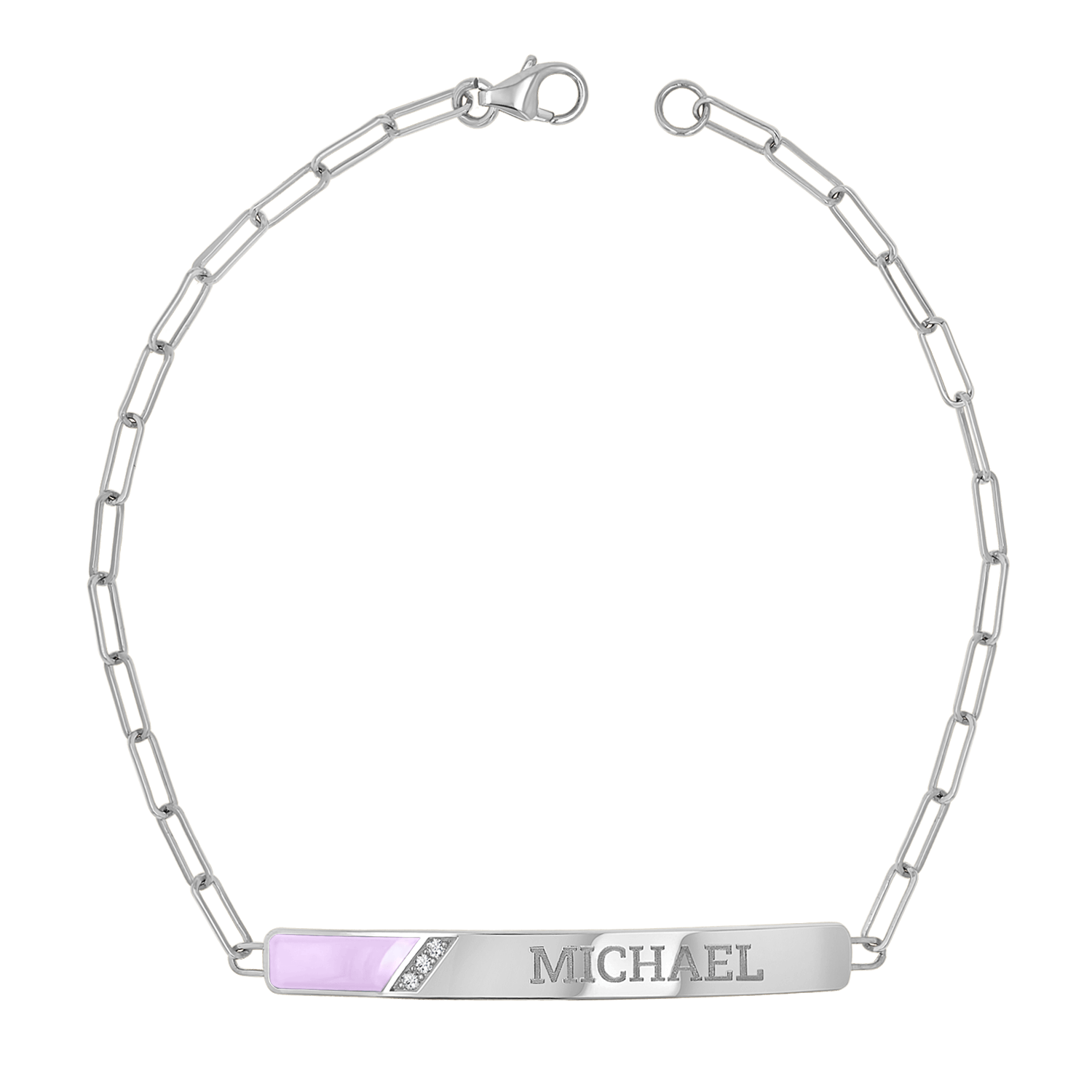 Slash Engravable Bracelet with Diamond Accents