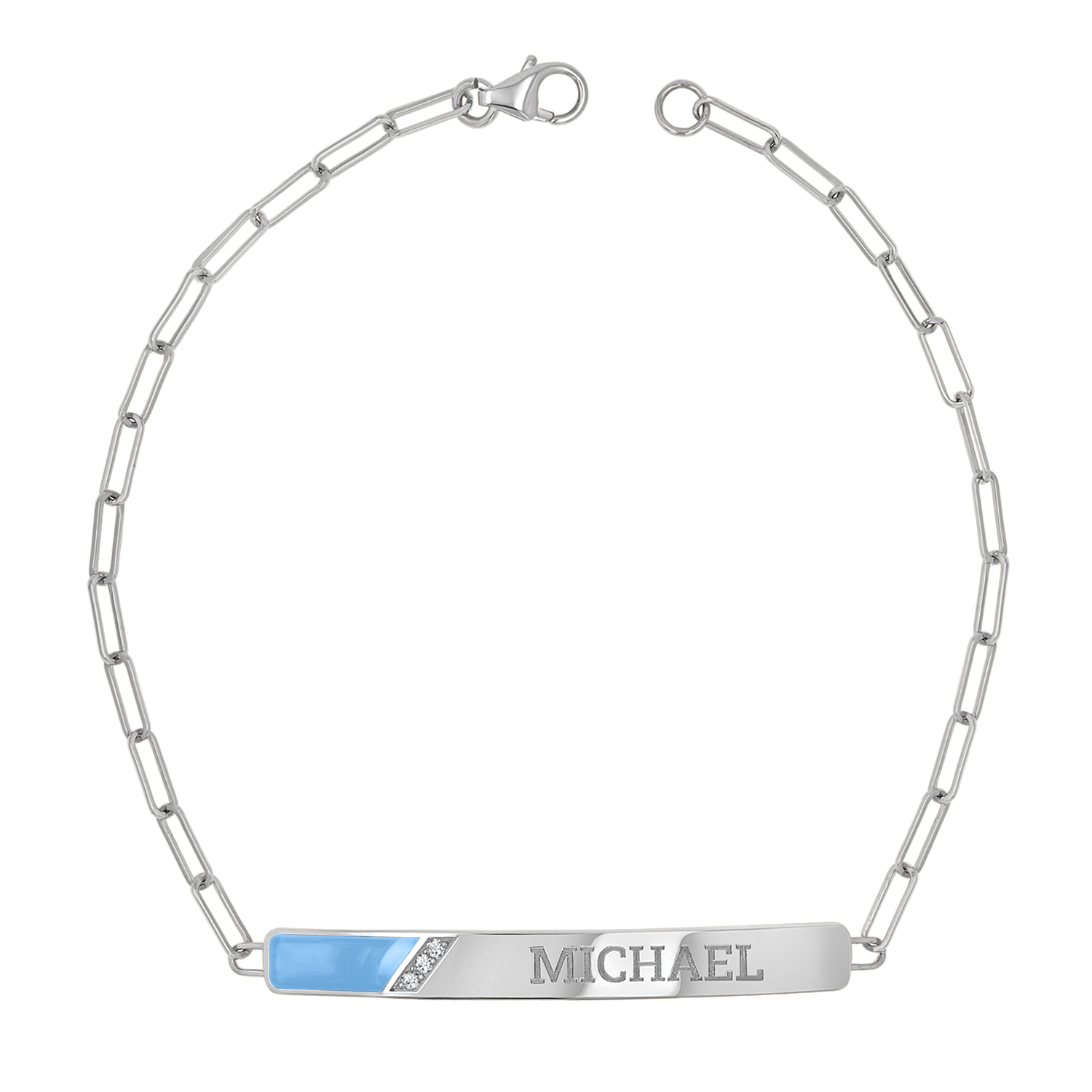 Slash Engravable Bracelet with Diamond Accents
