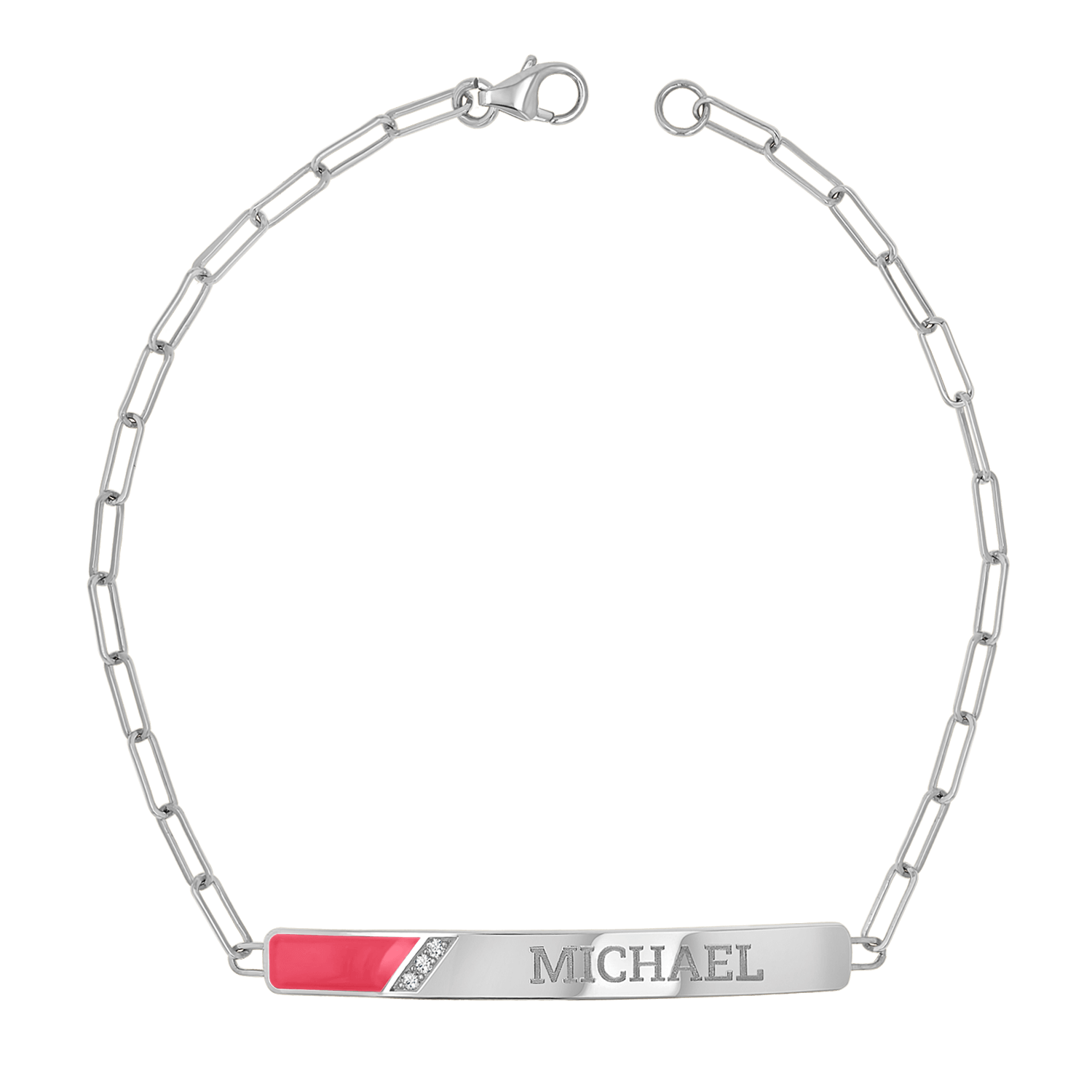 Slash Engravable Bracelet with Diamond Accents