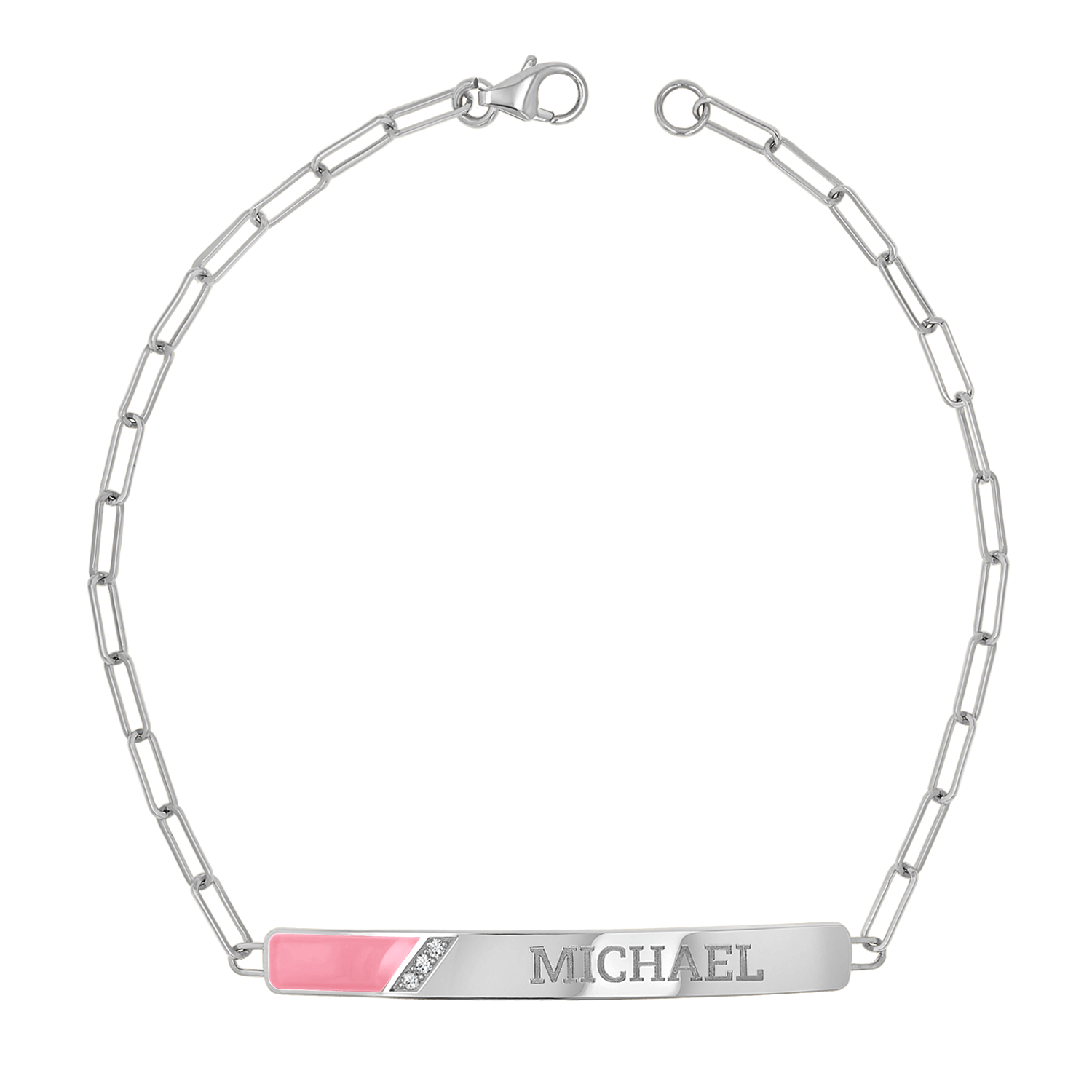Slash Engravable Bracelet with Diamond Accents