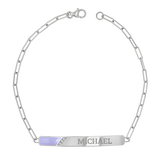 Slash Engravable Bracelet with Diamond Accents