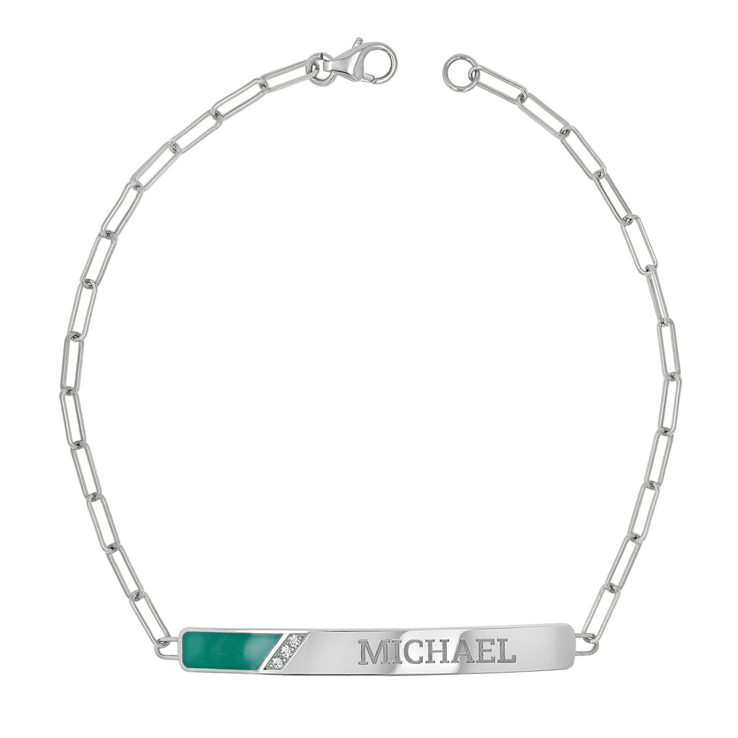 Slash Engravable Bracelet with Diamond Accents