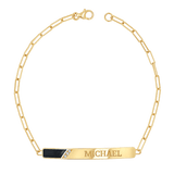 Slash Engravable Bracelet with Diamond Accents