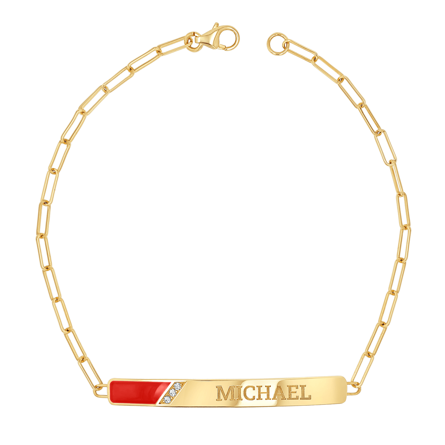 Slash Engravable Bracelet with Diamond Accents