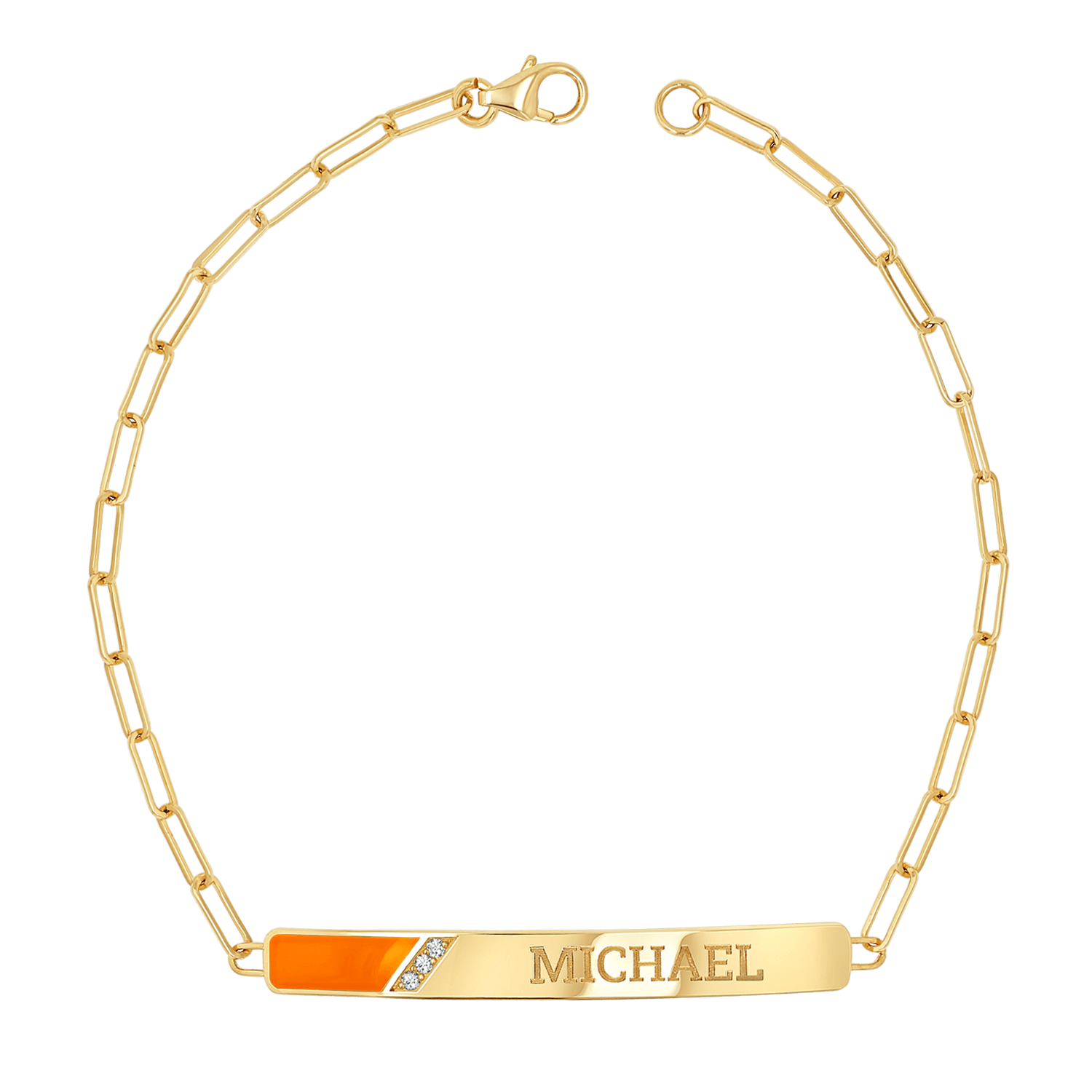 Slash Engravable Bracelet with Diamond Accents