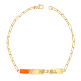Slash Engravable Bracelet with Diamond Accents