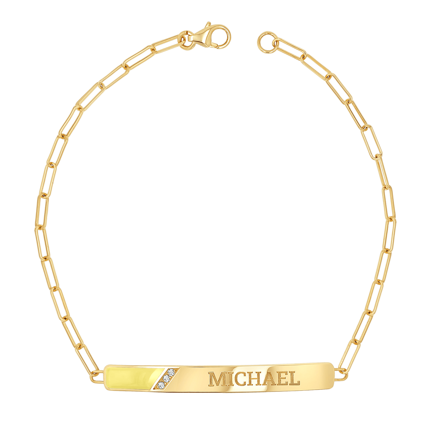 Slash Engravable Bracelet with Diamond Accents