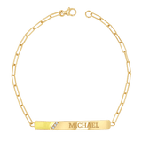 Slash Engravable Bracelet with Diamond Accents
