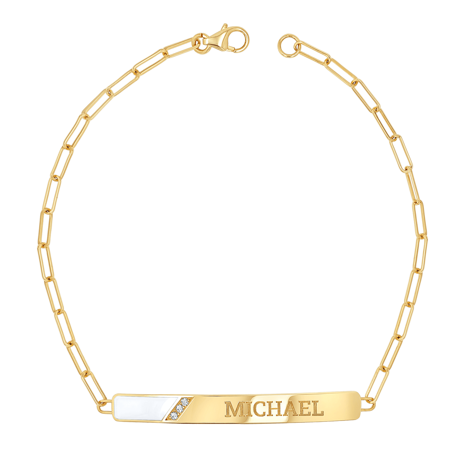 Slash Engravable Bracelet with Diamond Accents