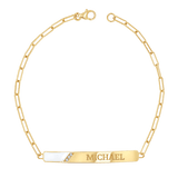 Slash Engravable Bracelet with Diamond Accents