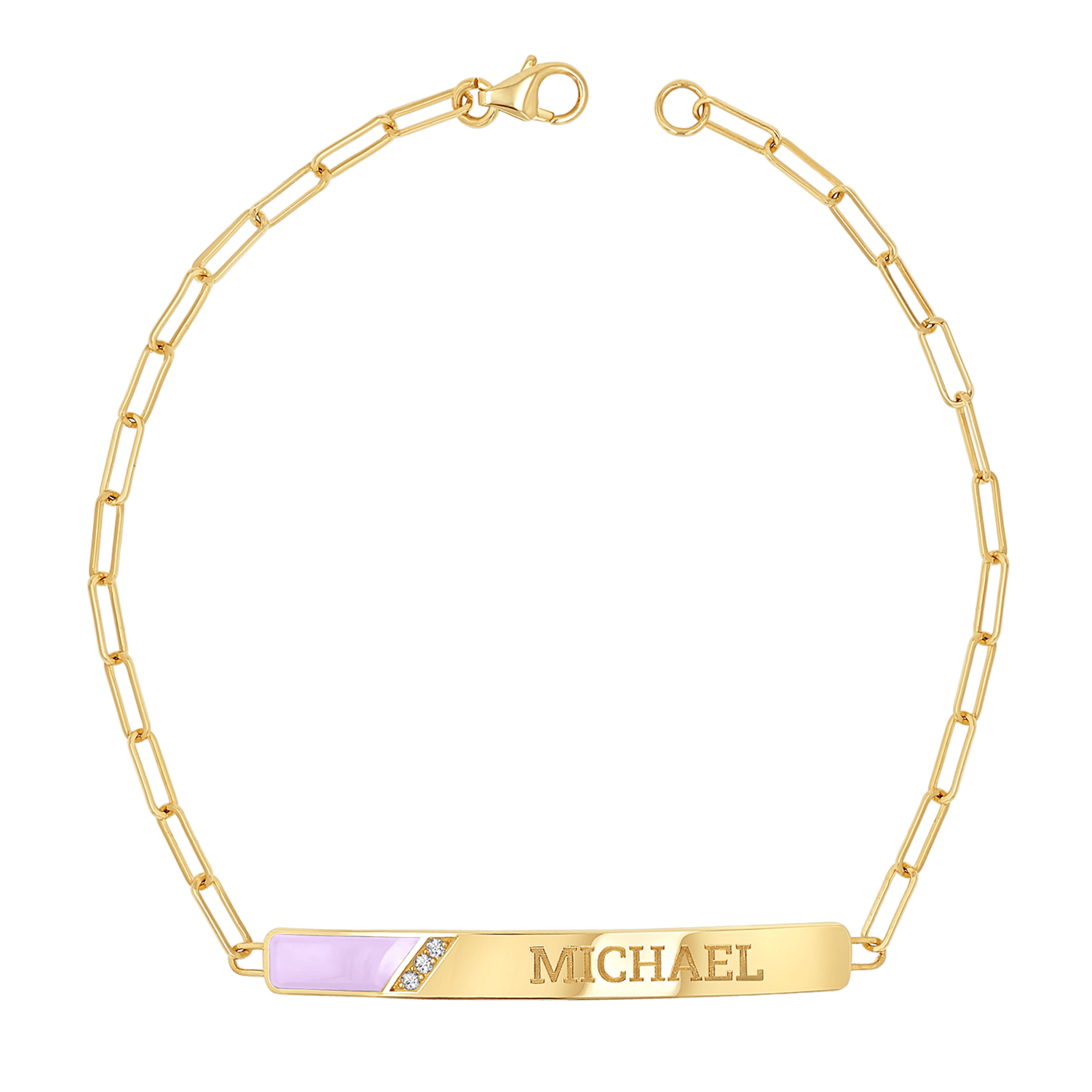 Slash Engravable Bracelet with Diamond Accents