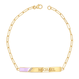 Slash Engravable Bracelet with Diamond Accents