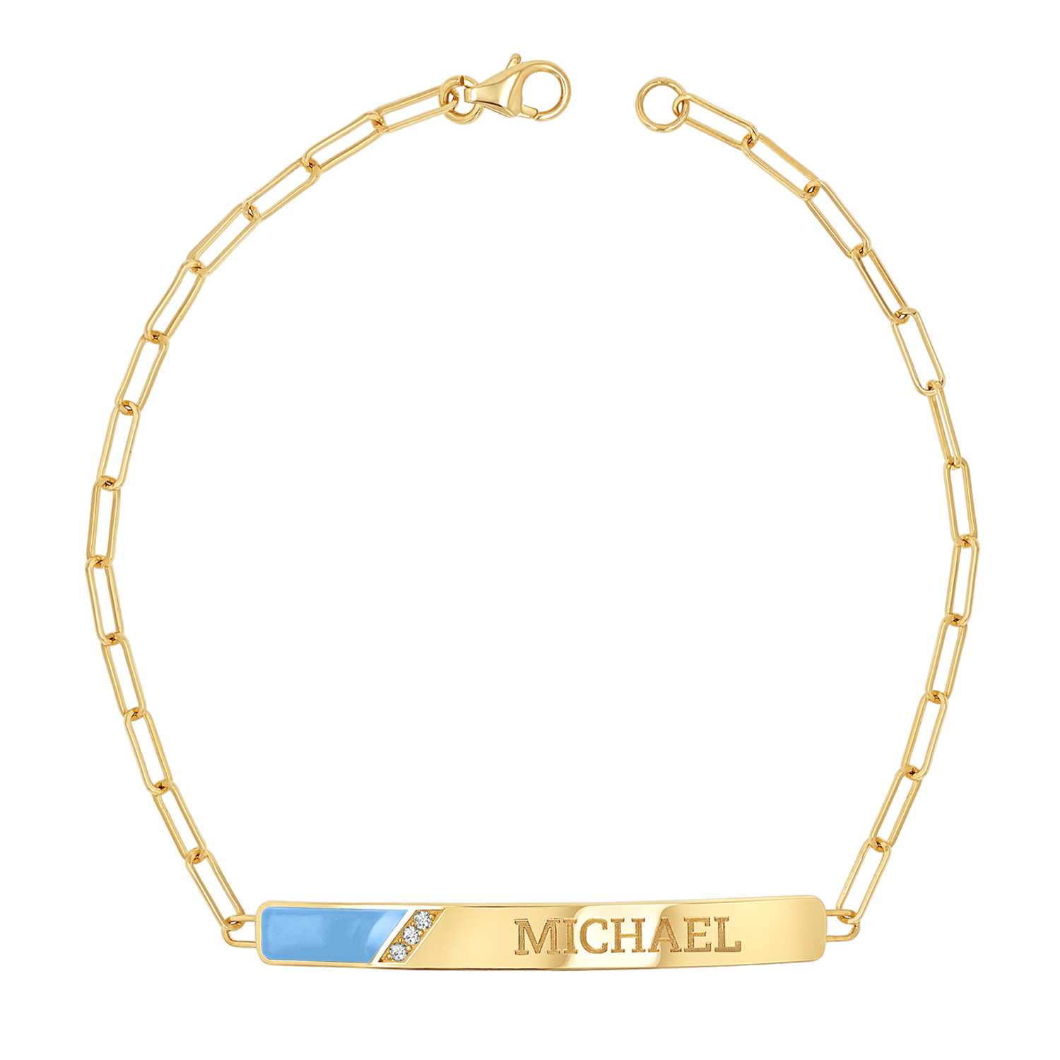 Slash Engravable Bracelet with Diamond Accents