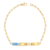 Slash Engravable Bracelet with Diamond Accents