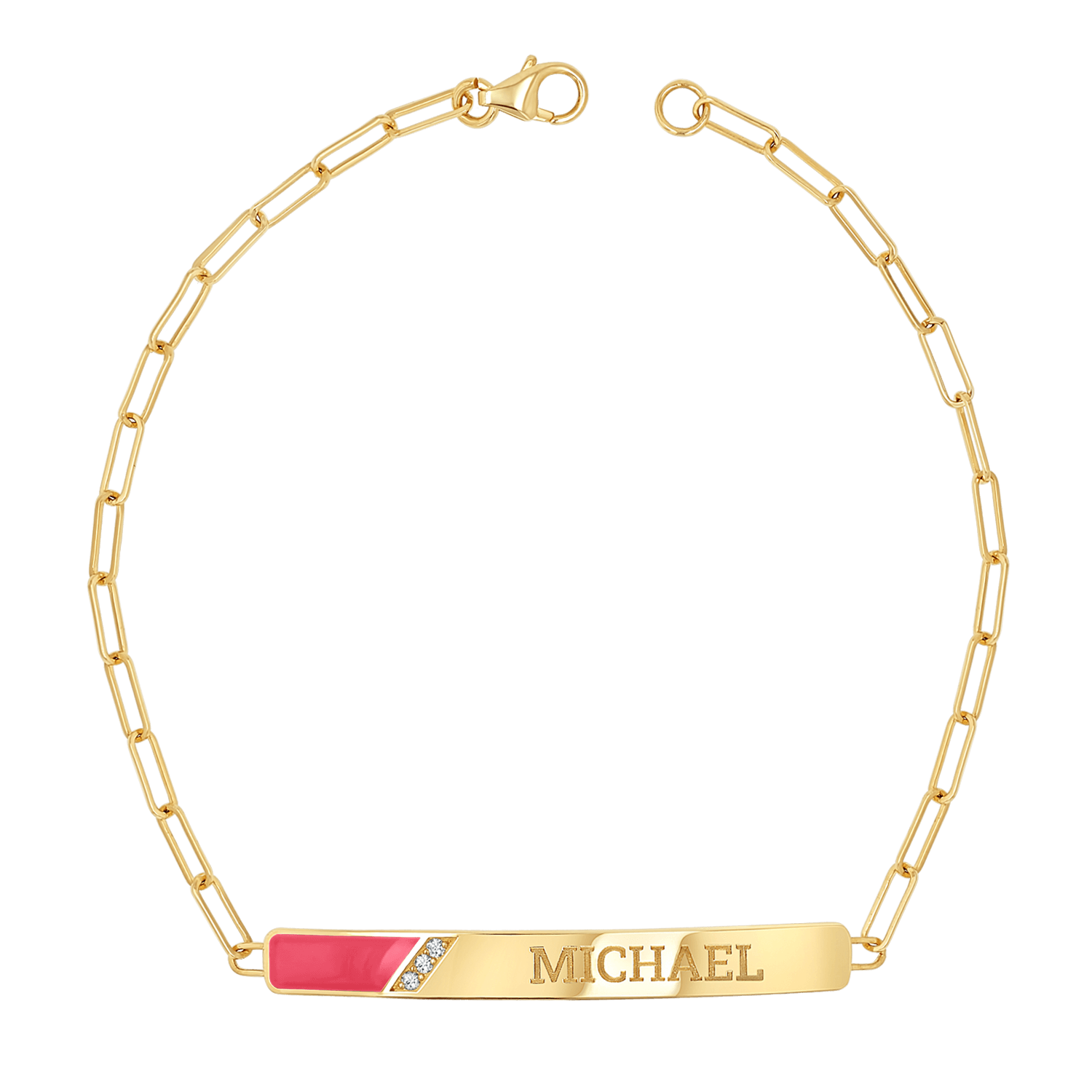 Slash Engravable Bracelet with Diamond Accents