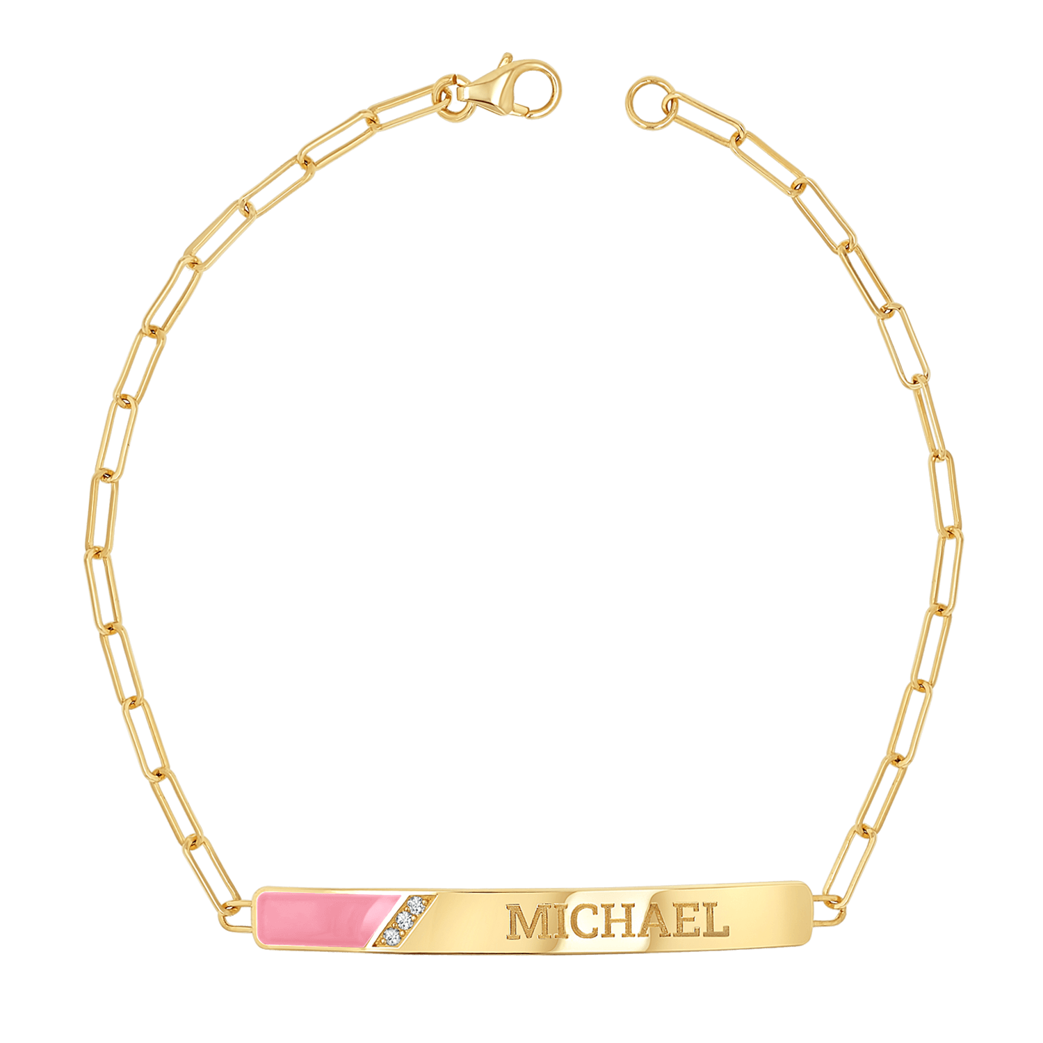 Slash Engravable Bracelet with Diamond Accents