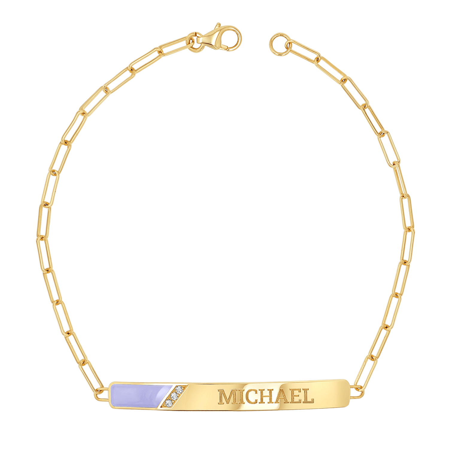 Slash Engravable Bracelet with Diamond Accents