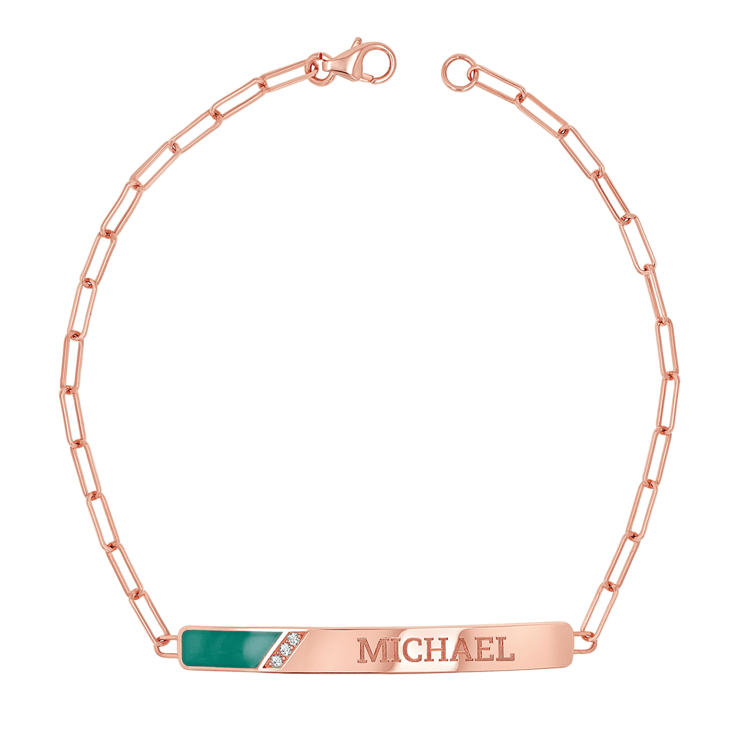 Slash Engravable Bracelet with Diamond Accents