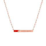 Slash Engravable Necklace with Diamond Accents